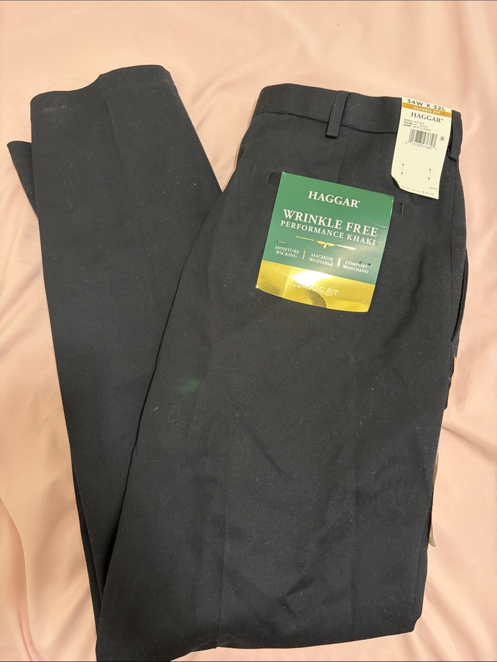 Haggar Black Wrinkle-Free Performance Chinos